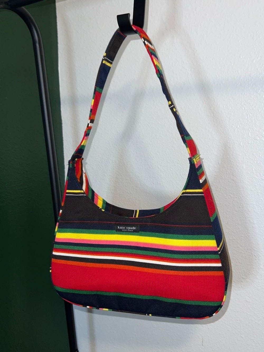 kate spade Multicolor Striped Shoulder Bag - Red, Yellow, Green, Navy, Black